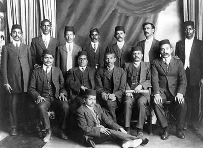 Gandhi with the leaders of the non-violent resistance movement in South Africa.