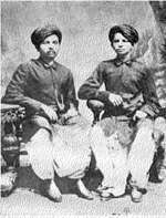 With his brother, Laxmidas, 1886