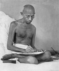 Gandhiji writing